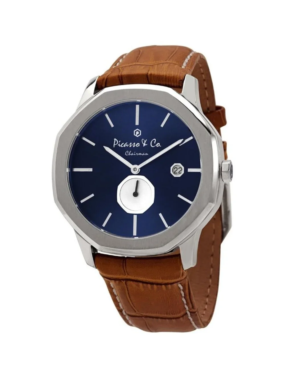 NWT Picasso And Co Chairman Quartz Blue Dial Men's Watch